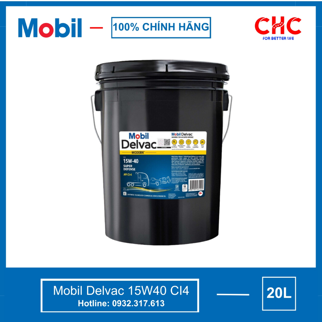 Dầu nhớt máy dầu Mobil Delvac 15W40 CI4 xô 20L