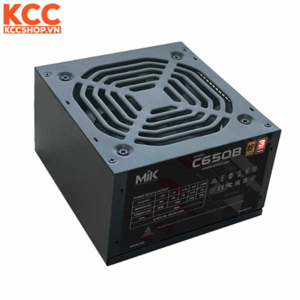 NGUỒN MÁY TÍNH MIK C650B 650W 85% EFFICIENCY- Chính Hãng Bảo Hành 36 Tháng
