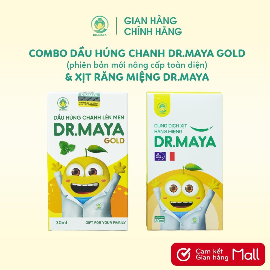 Xịt răng miệng cho bé Dr.Maya và Dầu húng chanh Dr.maya Gold - Combo mua 2 tặng Siro 5 in 1