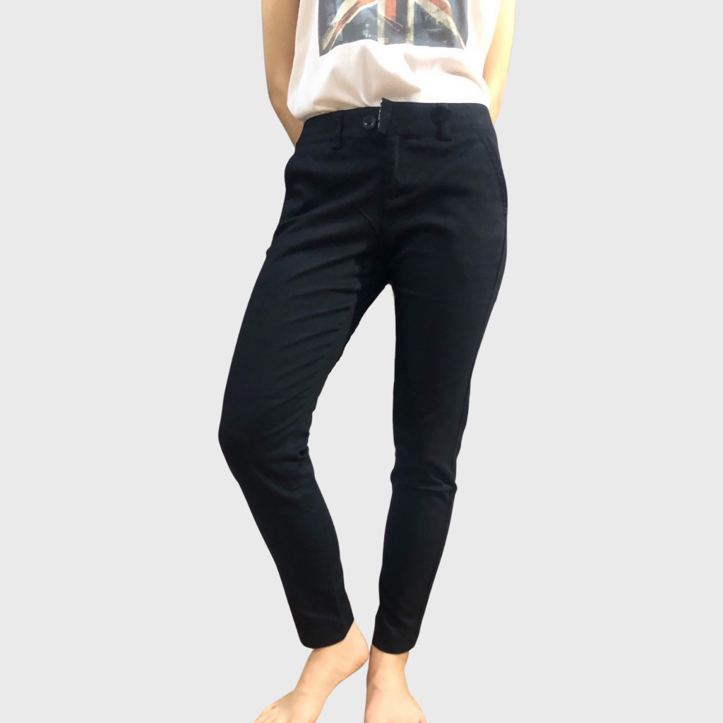 Quần Dài Kaki Thun Màu Kem / Quần Dài Nữ Trơn Basic