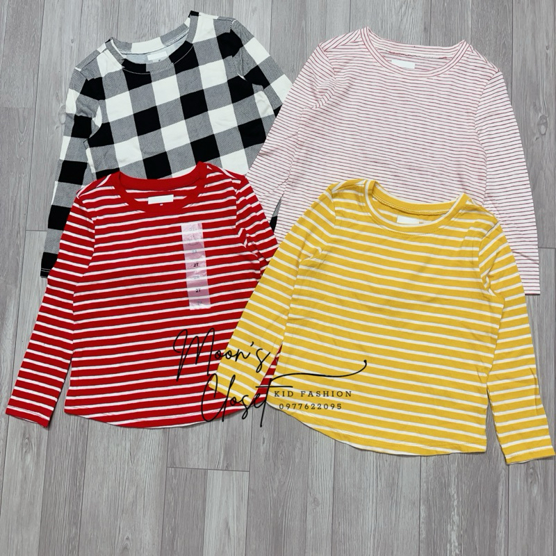 XD- Áo thun dài tay size 18/24m-5y (kẻ)