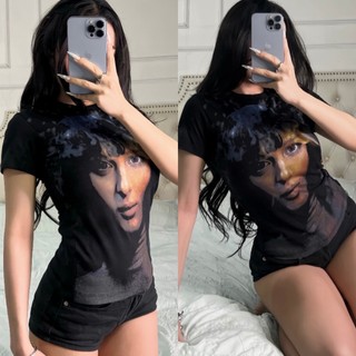Áo Thun Nữ Màu Đen Body In Hình Cô Bé Bán Diêm Áo Thun Body Tôn Dáng Hack Eo Bigsize Quỳnh Anh Từ 50kg Đến 100kgL/XL/XXL