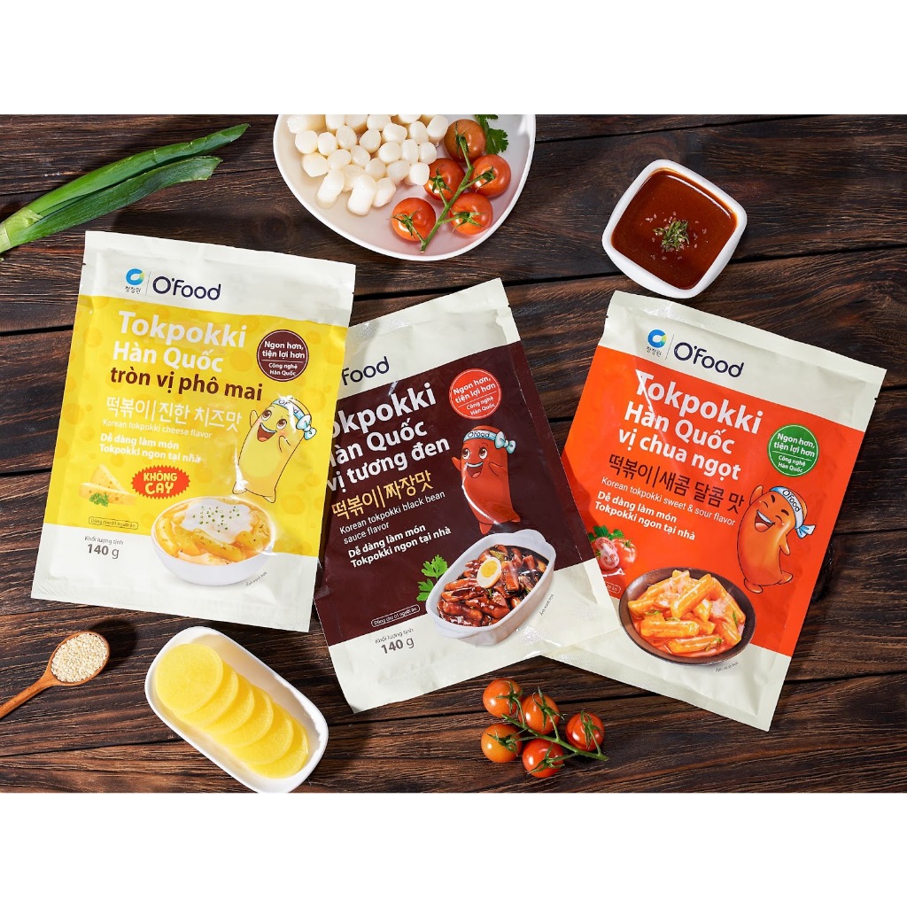 Bánh gạo Tokpokki Hàn Quốc O’Food kèm sốt 140g