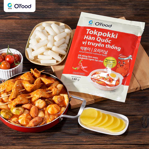 Bánh gạo Tokpokki Hàn Quốc O’Food kèm sốt 140g