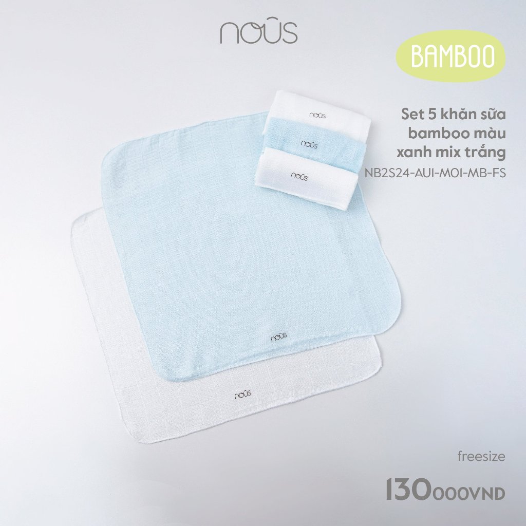 Set 5 khăn sữa Nous siêu mềm mịn thấm hút