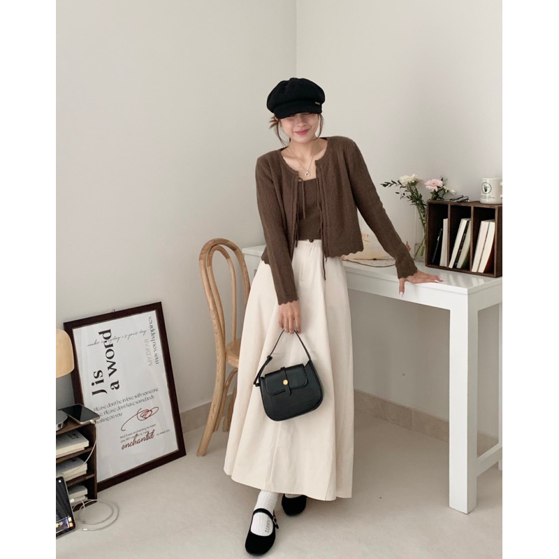 KAYY. Set áo dây và cardigan len _ scadl