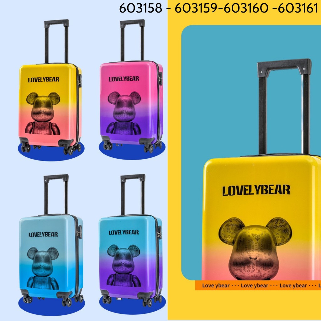 Vali Gấu Lovely Bear Size 20 - Vali Nhựa Du Lịch Hàng Nội Địa Trung