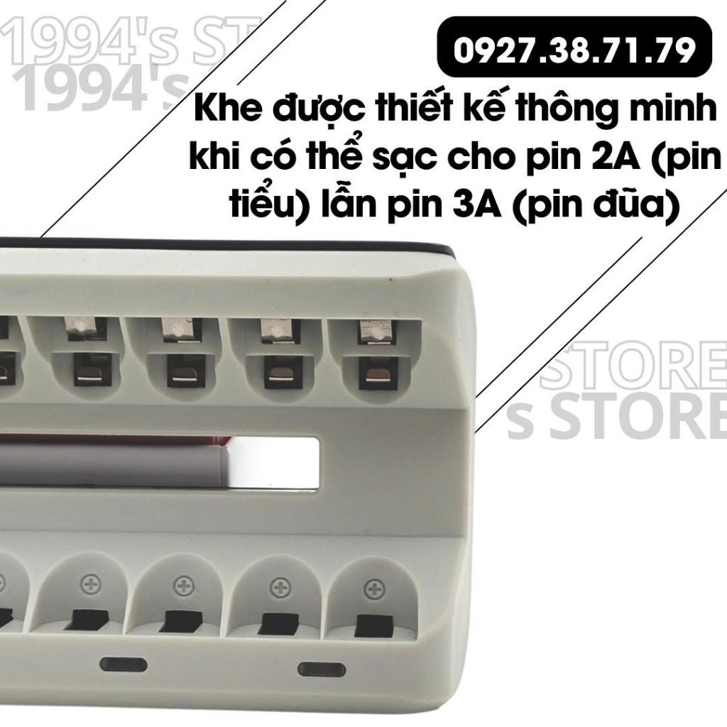 Bộ sạc pin tiểu, pin đũa AA, AAA Sony - Sạc nhanh cùng lúc 8 pin cho micro karaoke, remote tivi, đồ chơi, chuột máy tính