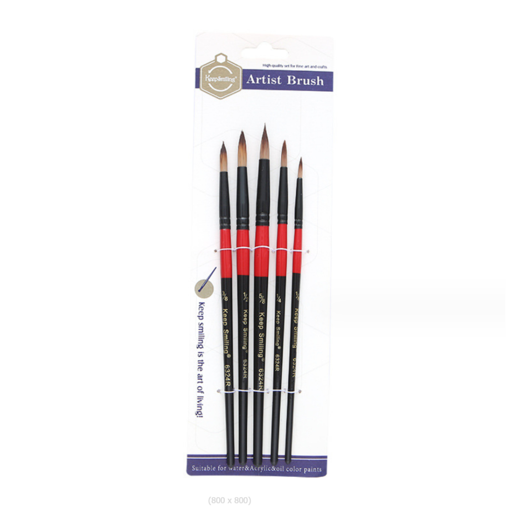 [VPP Cheapy]Cọ vẽ màu nước Keep Smiling 5 cây Thân đỏ đen