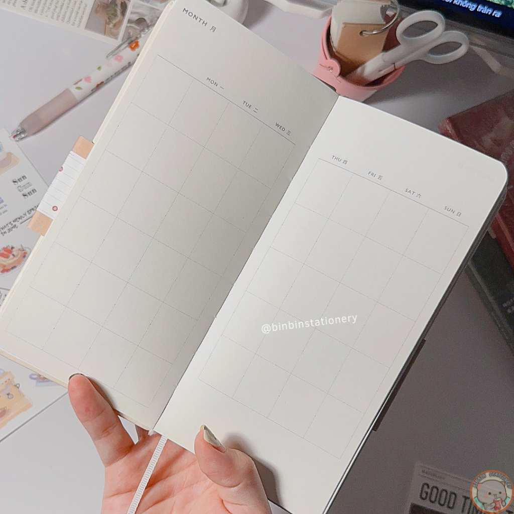 Sổ tay Weekly Note For Slim 53 tuần ghi chú lịch trình, nhiều layout tiện lợi NFS01