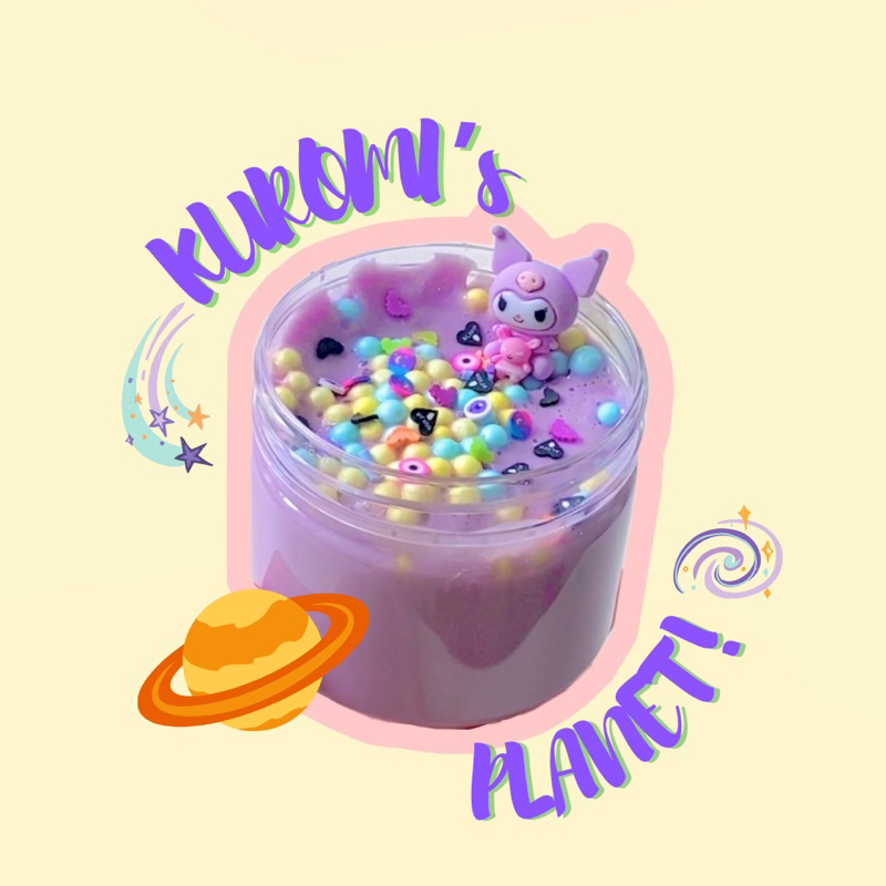 HÀNH TINH CỦA KUROMI(Basic slime), KUROMI's PLANET, slime có xốp đi kèm charm kuromi dễ thương,đồ ch