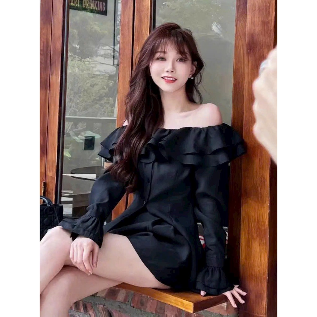 Set Trễ Vai Tay Dài Chân Váy Ngắn Bigsize