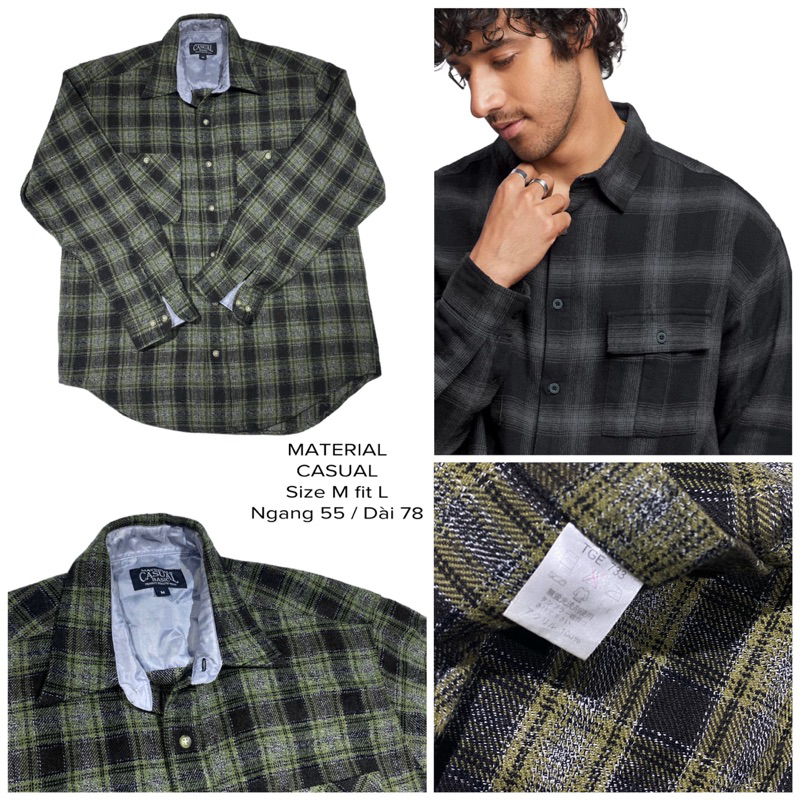 Áo flannel sơ mi 2hand