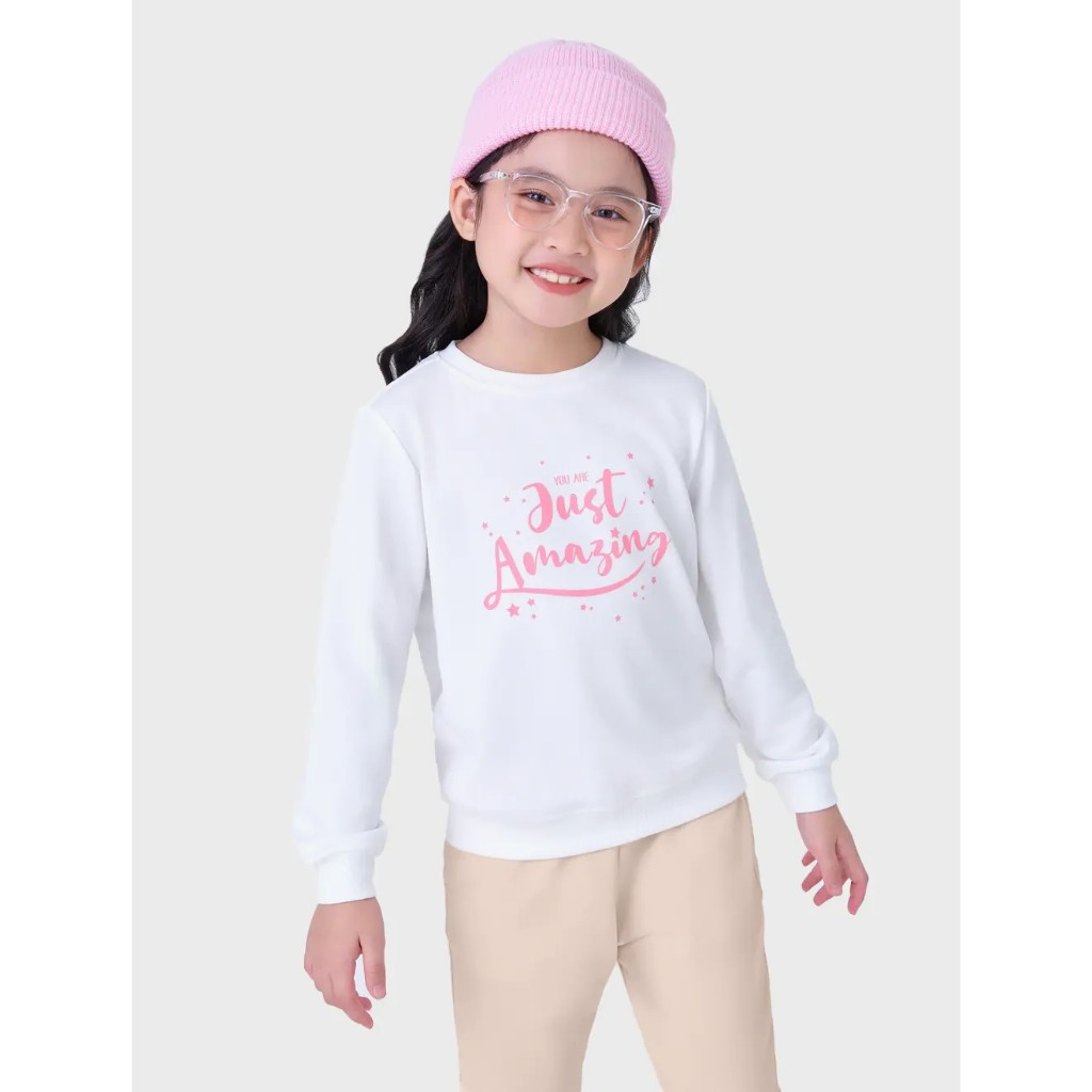 CANIFA Áo nỉ bé gái cổ tròn Just Amazing