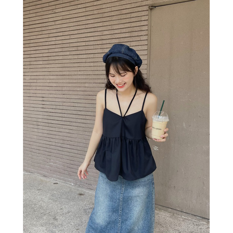 Áo hai dây cột nơ Layla 18made ✿ 𝐁𝐲 𝐄𝐢𝐠𝐡𝐭𝐞𝐞𝐧 𝐀𝐠𝐚𝐢𝐧