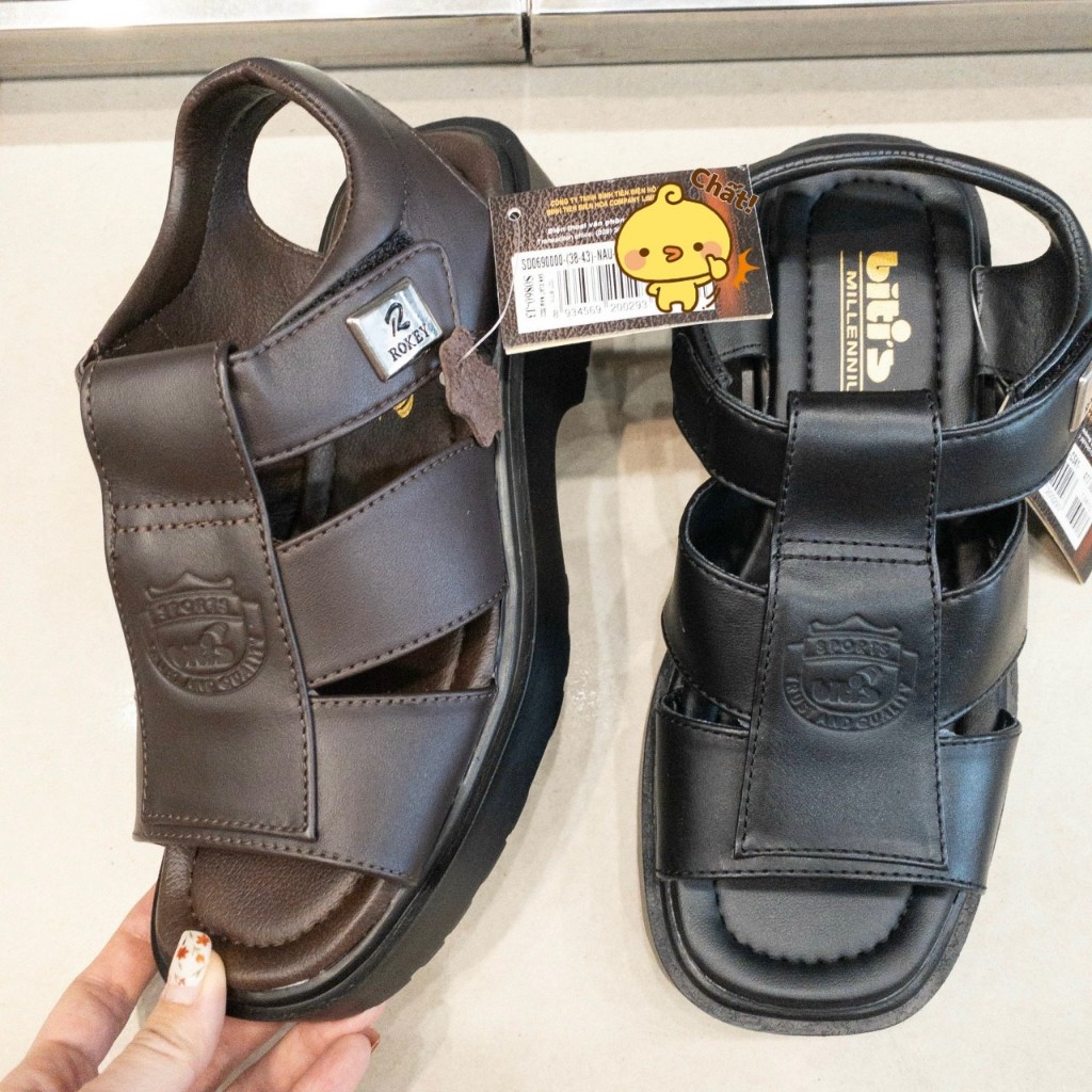 ❤️FREESHIP❤️ Dép quai hậu trung niên quai da đế cao SDM237000 - Uy tín-Chất Lượng