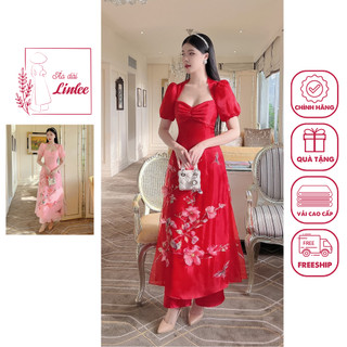 Áo dài nữ cách tân chất liệu Organza cao cấp đính kết hoa nổi - Áo Dài Linlee - AD6