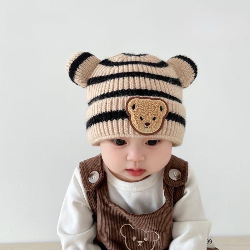 MŨ LEN GẤU KẺ SỌC CHO BÉ SIÊU DÀY SIÊU ÂM