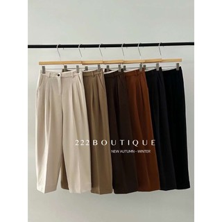Quần suông ống sớ cúc gấu Evertrue 33955