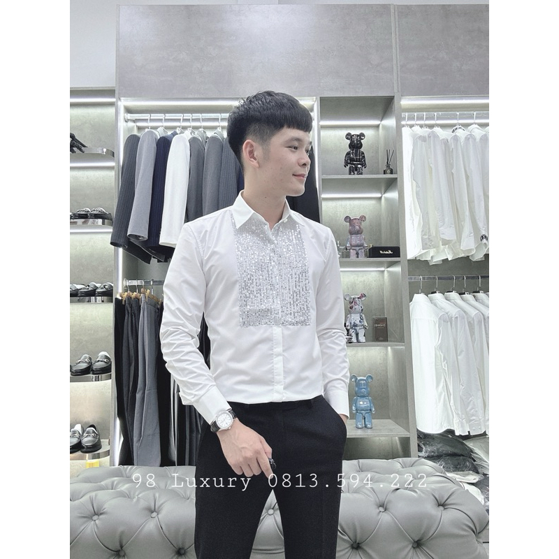 Áo Sơ Mi Thiết Kế Phối Kim Sa