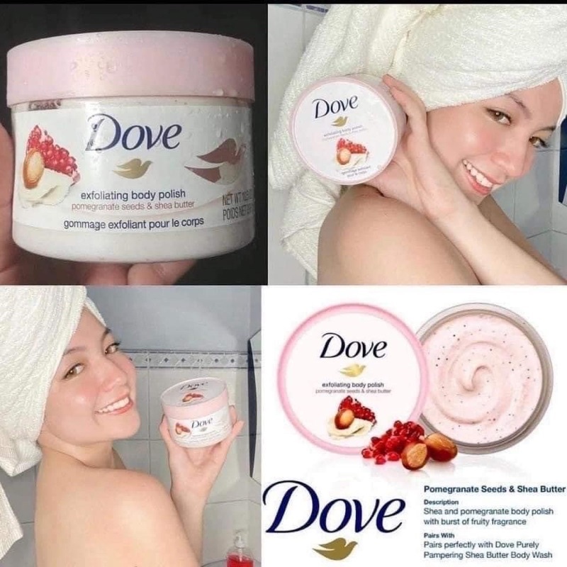 Tẩy Da Chết Dove Creme Dusch Peeling 225ml bản Đức, tẩy da chết giúp làm sạch da chết sần sùi nuôi dưỡng da