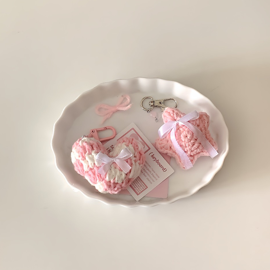 Móc khóa ngôi sao may mắn  đan len GND handmade