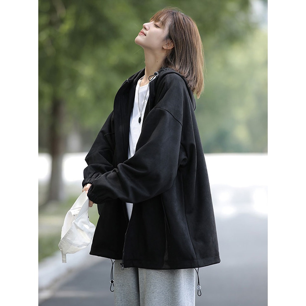 Áo khoác nỉ TRƠN Nam Nữ Ulzzang FKZ Unisex thu đông dáng rộng Hoodie khoá zip có dây kéo gấu