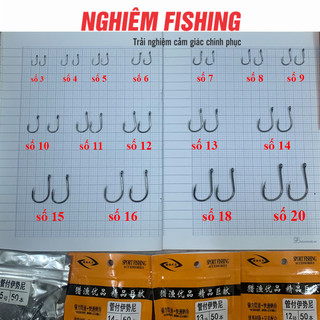  【 Lưỡi Câu Cá  50 Lưỡi Câu Cacbon 85A Cao Cấp Không Rỉ Câu Nhiều Loại Cá   # LC - 001   