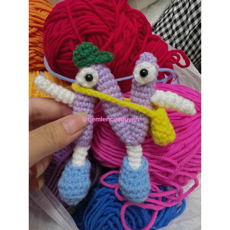 Móc khóa len hình chữ cái cute ảnh thật