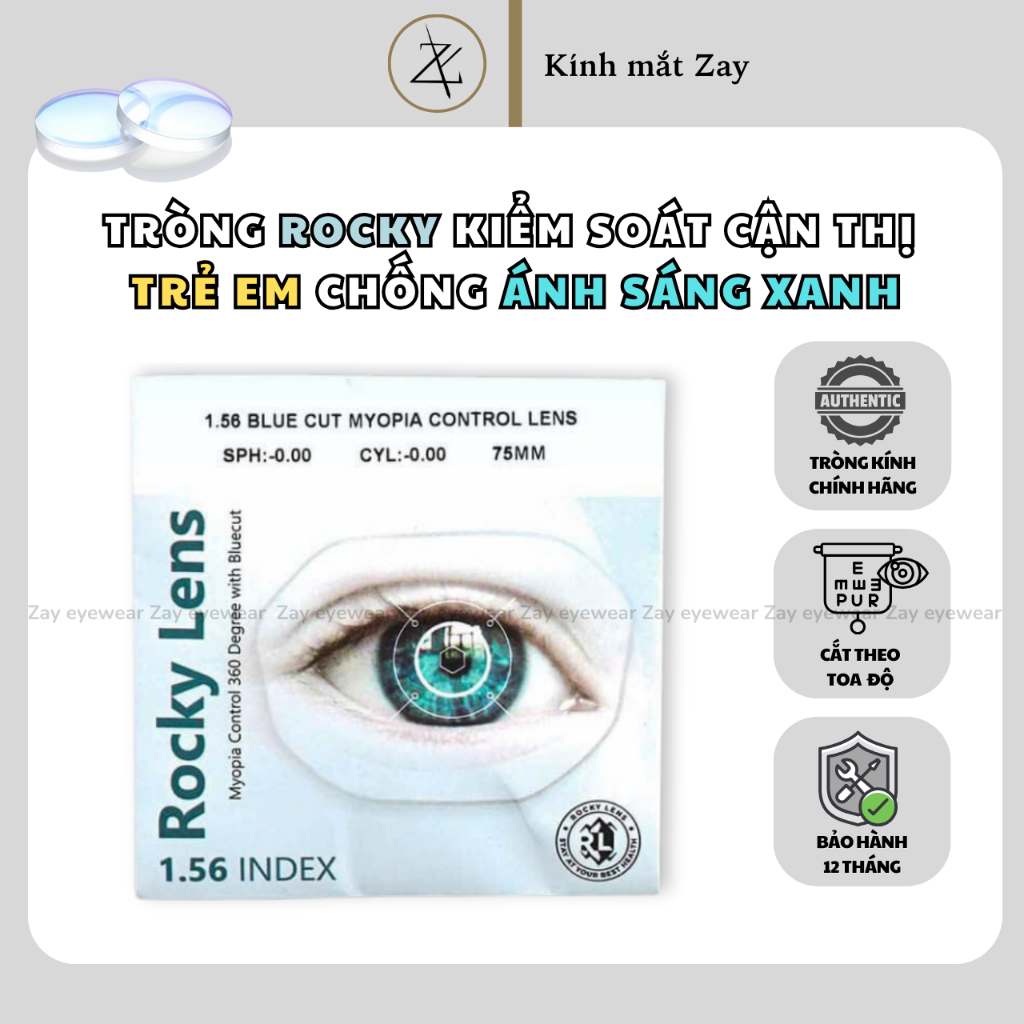 Tròng Kính Kiểm Soát Cận Thị Cho Trẻ Em Rocky Myopia Control Dergee 360 Độ chính hãng