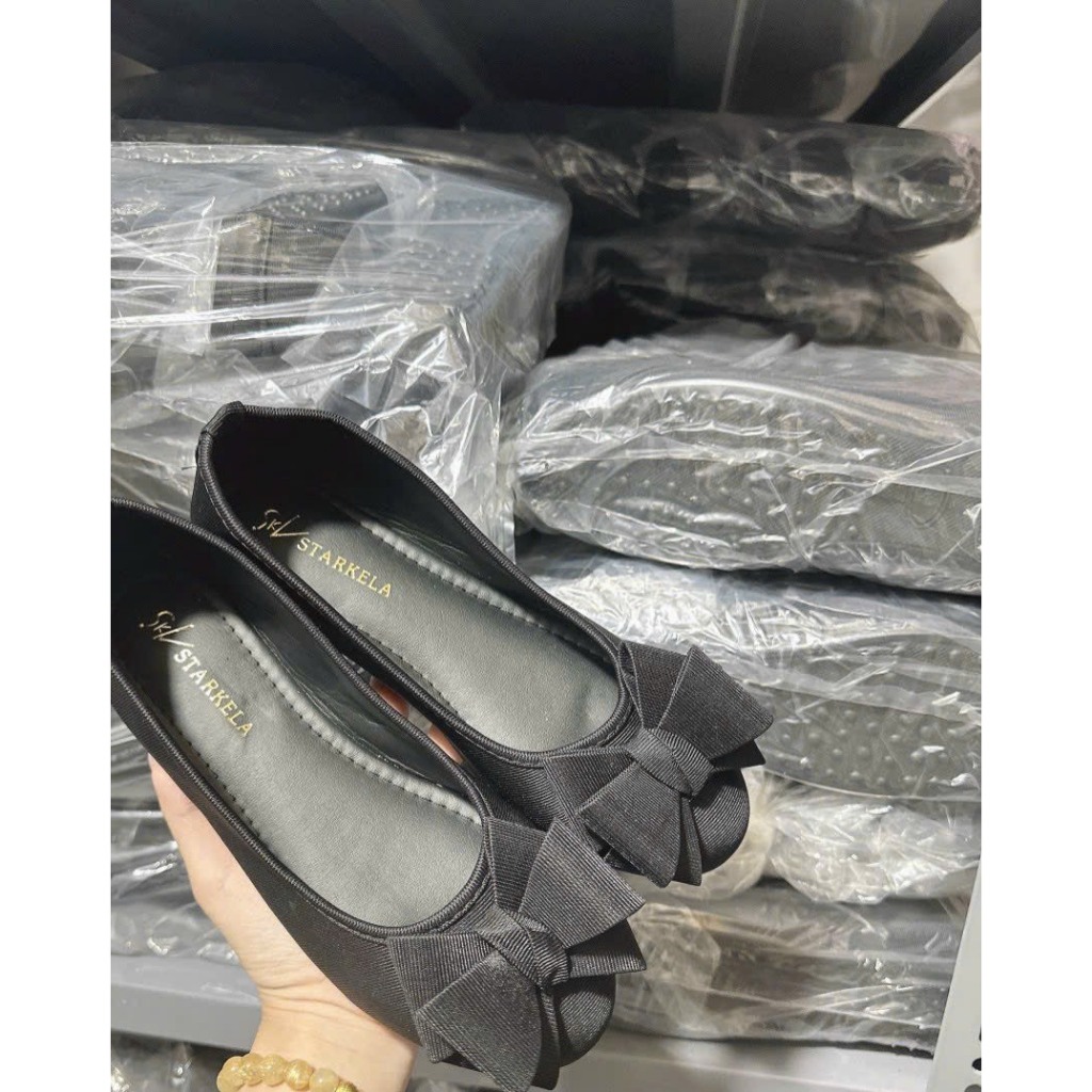 Giày búp bê nữ mũi tròn nơ lụa xinh xắn - ảnh thật 100% mã B23