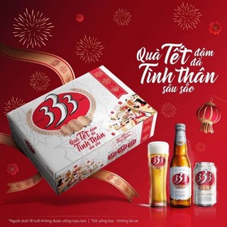 [Giao hoả tốc Hà Nội ] Thùng 24 lon Bia 333 x 330ml mẫu tết