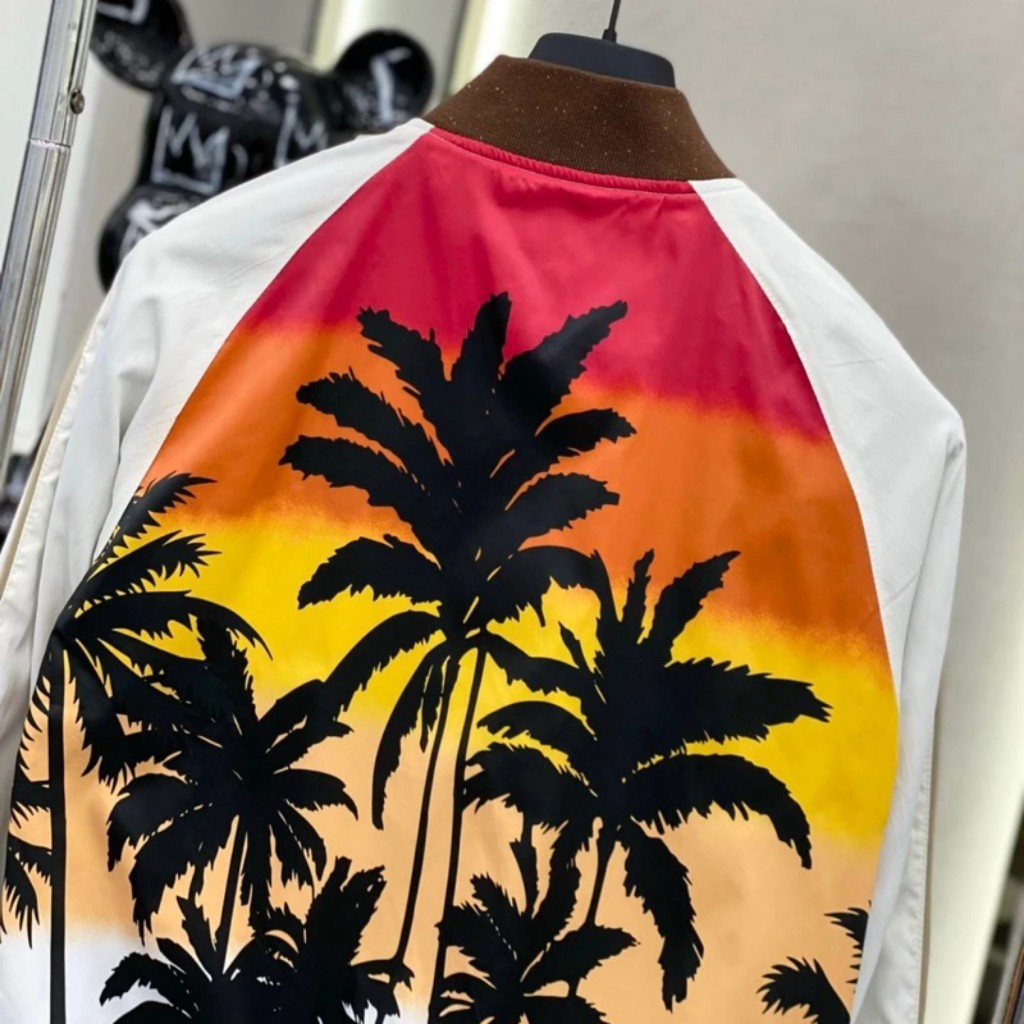 Áo Khoác Gió In Hình Cây Dừa Áo Bomber Nam Nữ Dày Dặn Dáng Rộng