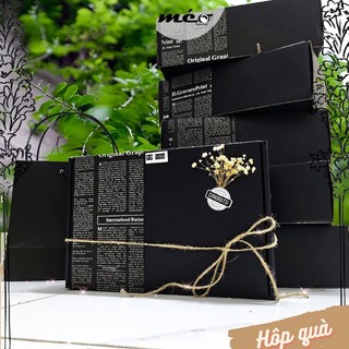 SỈ 10 HỘP đen đựng quà 20/11, Valentine 14/2, lễ 8/3 trang trí hoa khô kèm thiệp