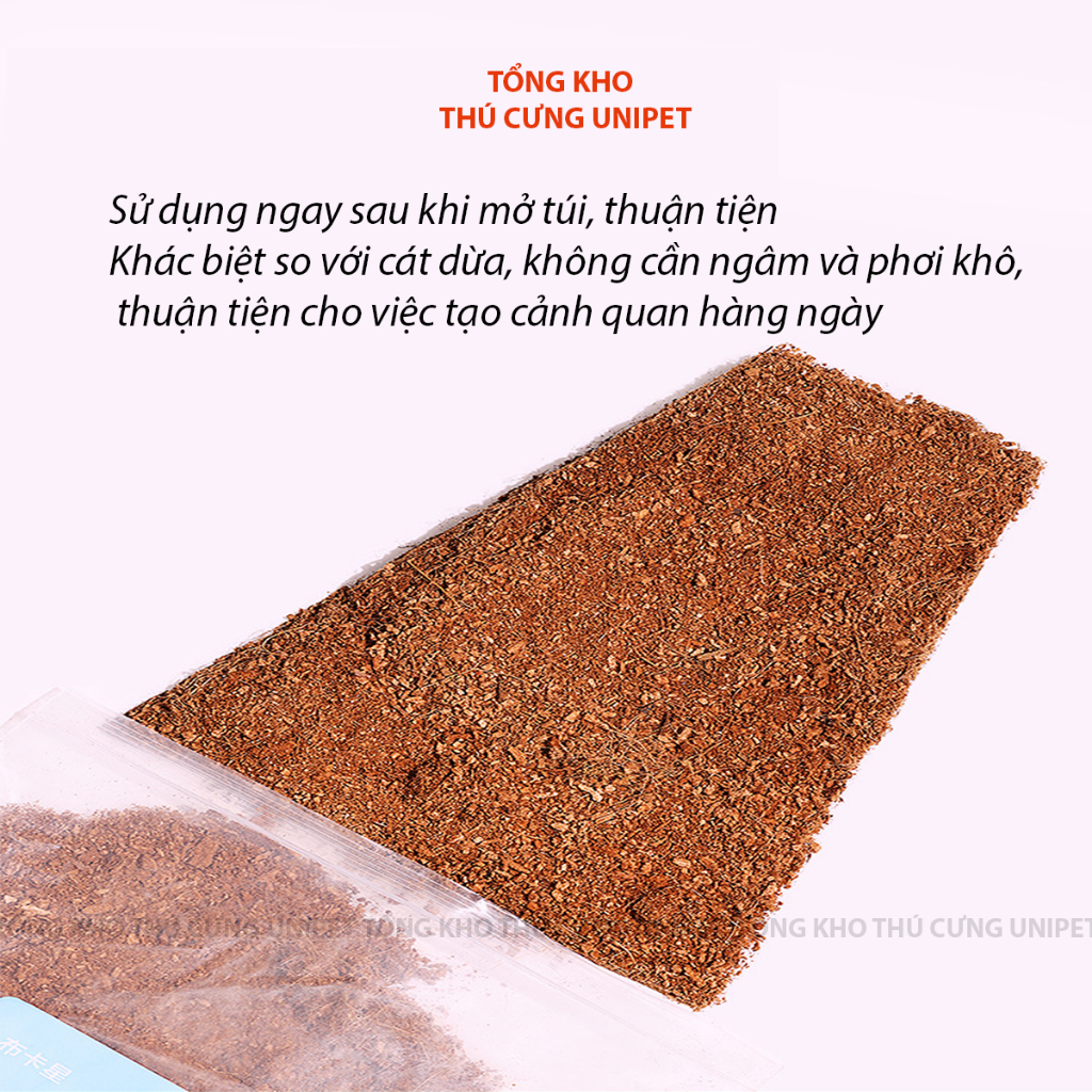 Mùn dừa lót chuồng chuột hamster, Rùa, bò sát, thú cưng nhỏ hãng BUCATSTATE đào hang trang trí cảnh quan gói 500gr