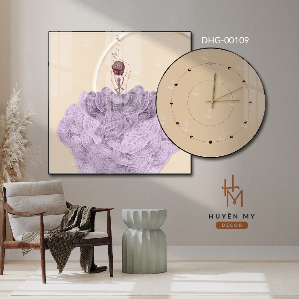 (xả kho) Tranh Đồng Hồ Đôi 3D Tráng Gương Cao Cấp, Tranh Phòng Khách, Phòng Ngủ, Quà Tặng Tân Gia - Huyền My Decor