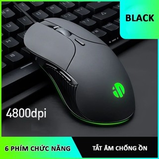 Chuột máy tính chơi game TEKKIN INPHIC PB1 bản có dây DPI 4800 thiết kế công thái học phù hợp cả gaming và làm việc