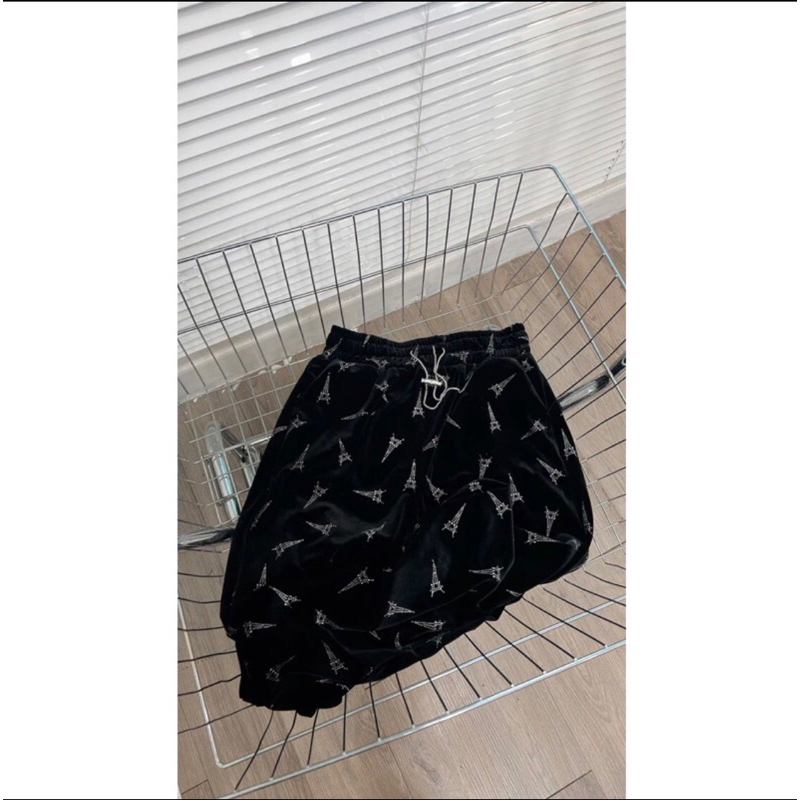 Quần nhung suông hoạ tiết gắn nhũ sáng siêu hottrend, Quần nhung dáng suông 3 hoạ tiết gắn đá sáng sang chảnh