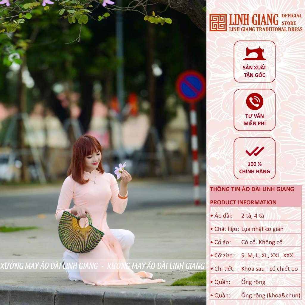 ÁO DÀI PASTEL LỤA NHẬT 2 TÀ,4 TÀ_LINH GIANG