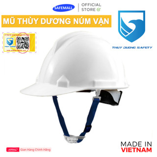 Mũ bảo hộ thùy dương có núm vặn an toàn, tiêu chuẩn tcvn 6407 mũ bảo hộ công trường, xây dựng - safemall chính hãng