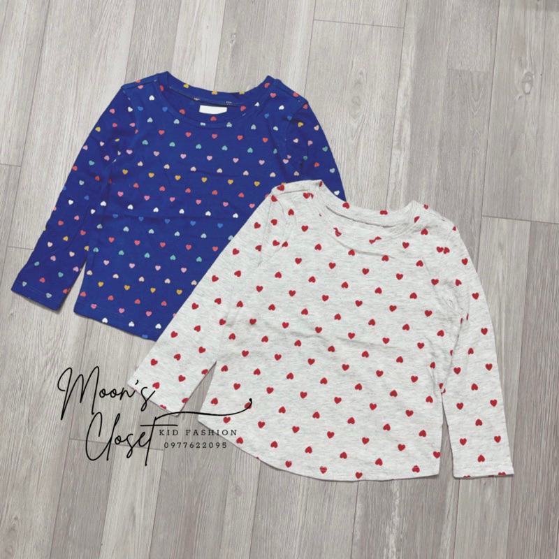 XD- Áo thun dài tay size 18/24m-5y (tim)