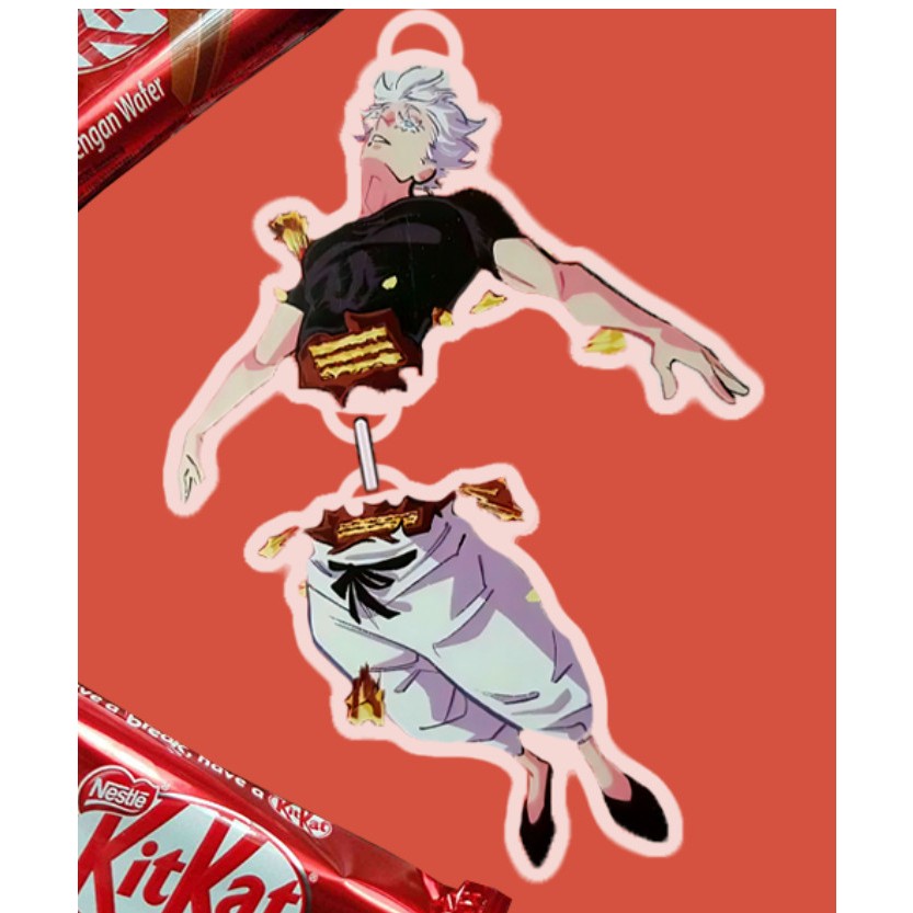 Móc khóa Gojo Satoru cụt nửa người Gojo 1/2 , Geto Suguru cắt đôi đầu Anime Jujutsu kaisen hot trend mới nhất