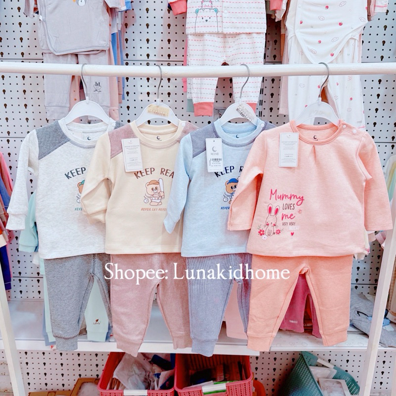 Bộ nỉ nhung Moon mềm mịn cho bé trai, bé gái (6-9m đến 2-3y)