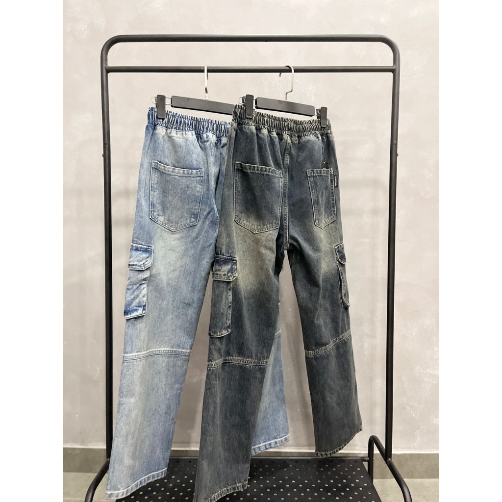 Quần Cargo Jeans Peaceout Studios P13/P14 Wash Lưng thun