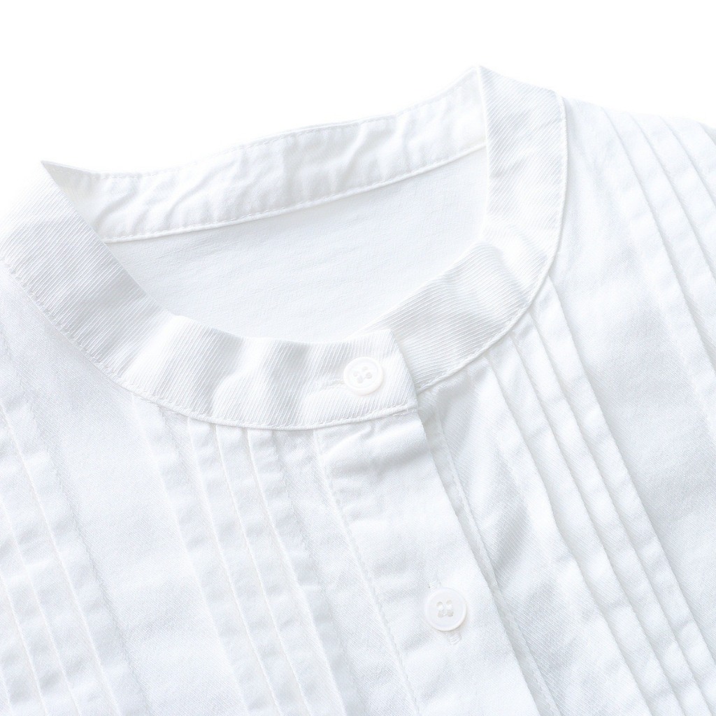 Áo sơ mi nữ, áo babydoll cổ tàu tay bồng tiểu thư xinh xắn phong cách Thời Trang B.Y Tea Clothing.