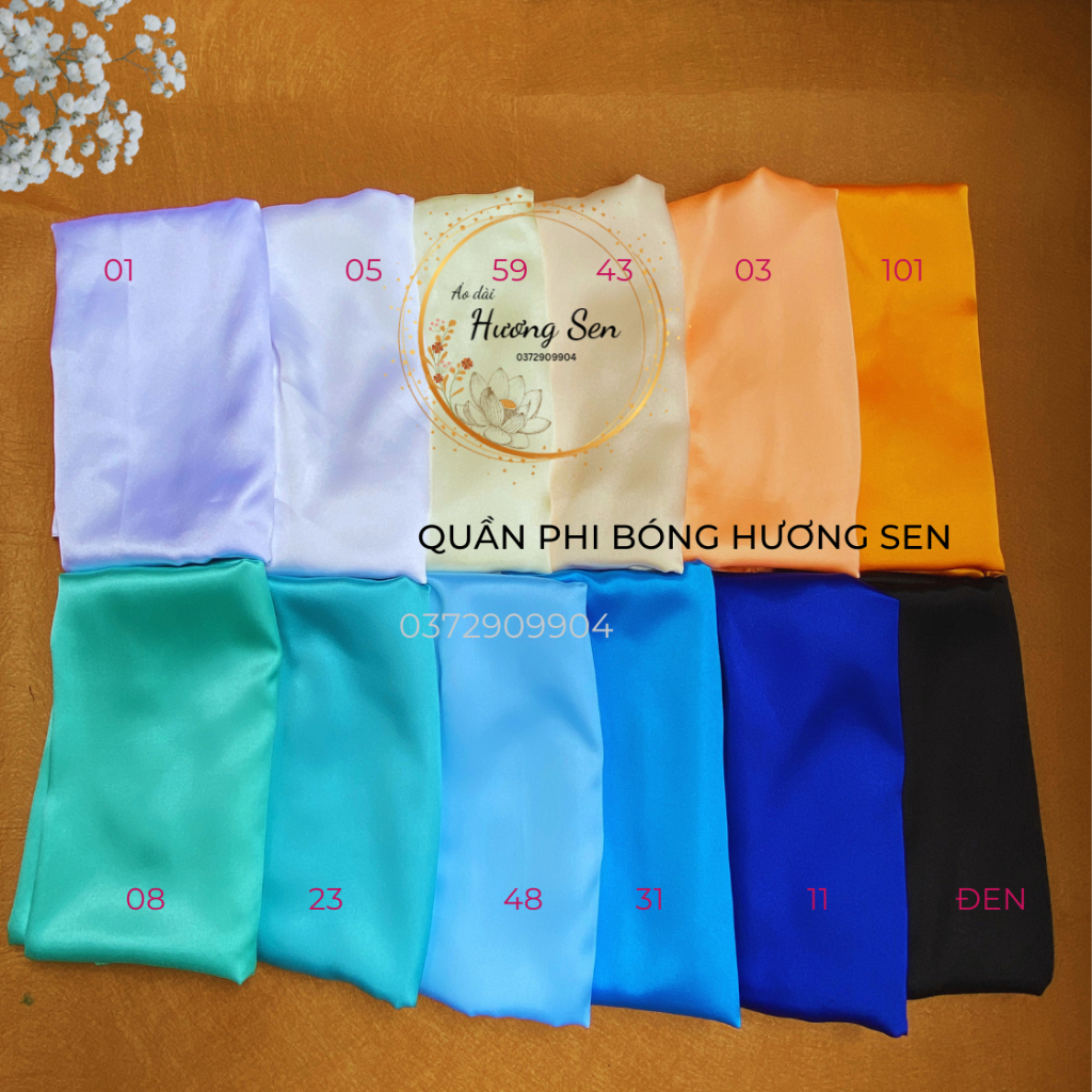Quần Áo Dài Vải Phi Bóng Đủ Màu. Quần form dáng chuẩn. Quần mặc với áo dài , Quần phối áo bà ba
