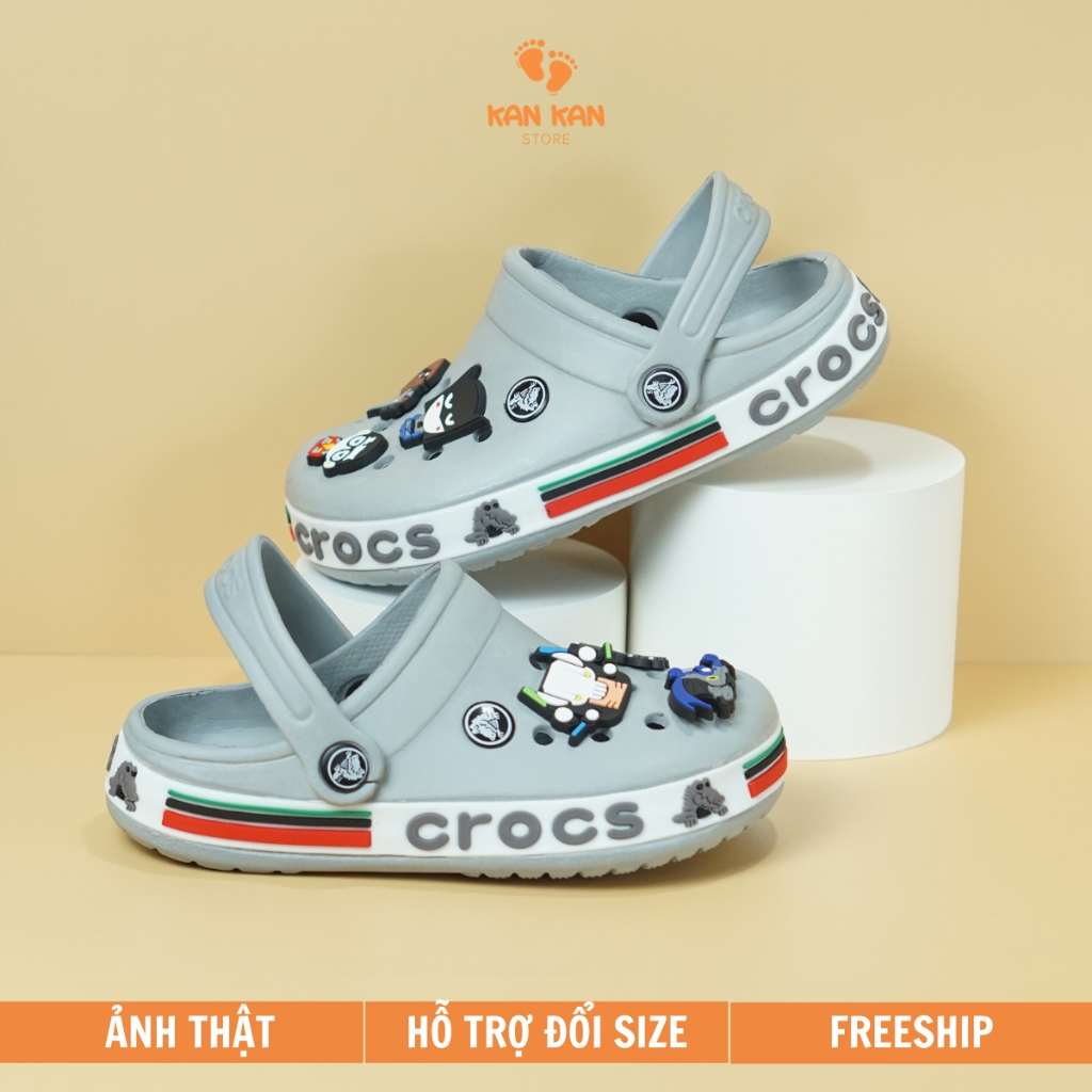Dép Sục Người Nhện Cho Bé Trai BS00 Sục Trẻ Em Siêu Nhân Ô Tô Cross Crocs Chống Trơn Trượt Êm Chân BabyShoes