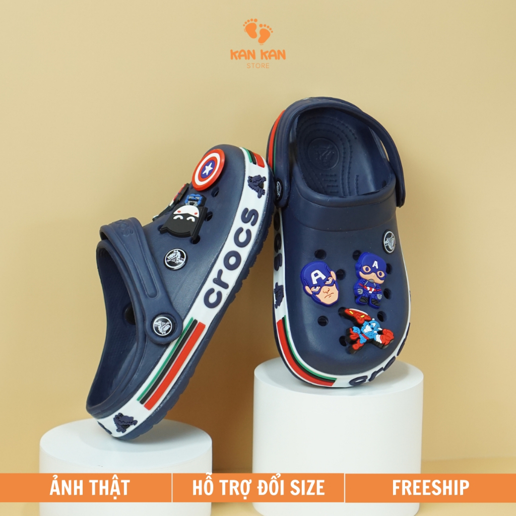 Dép Sục Người Nhện Cho Bé Trai BS00 Sục Trẻ Em Siêu Nhân Ô Tô Cross Crocs Chống Trơn Trượt Êm Chân BabyShoes