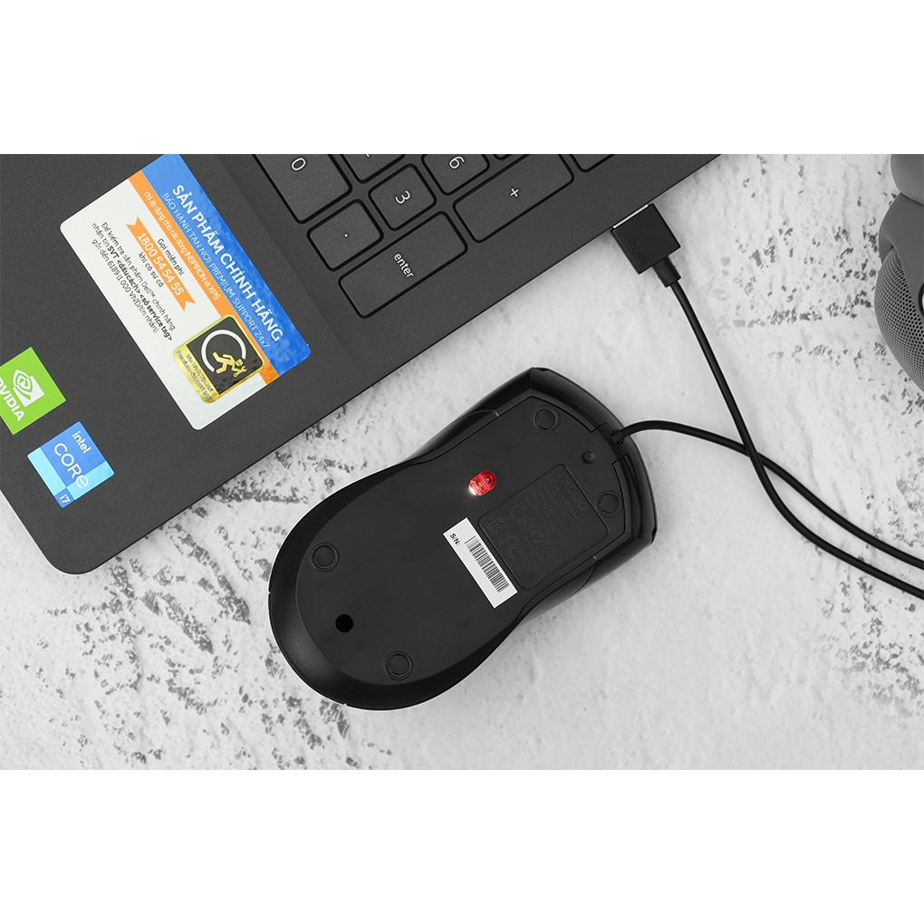 Chuột máy tính có dây Rapoo N1200 Silent - không tiếng ồn