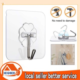 Móc dán tường trong suốt, Móc phòng tắm, Móc nhà bếp chịu lực tốt, Móc đa năng 1 cái
